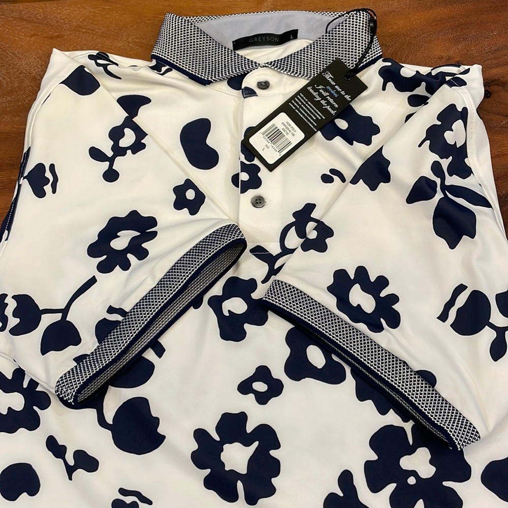 Greyson Mens Fiori Polo: Size L NEW